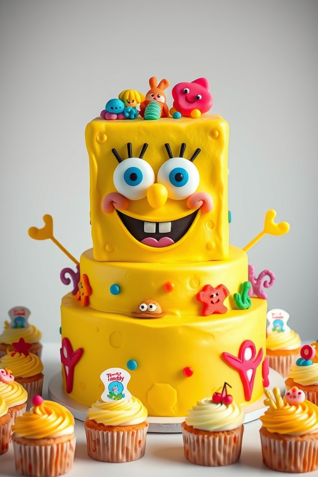 spongebob themed birthday cake
