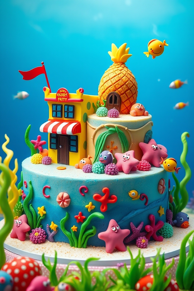 spongebob underwater cake delight