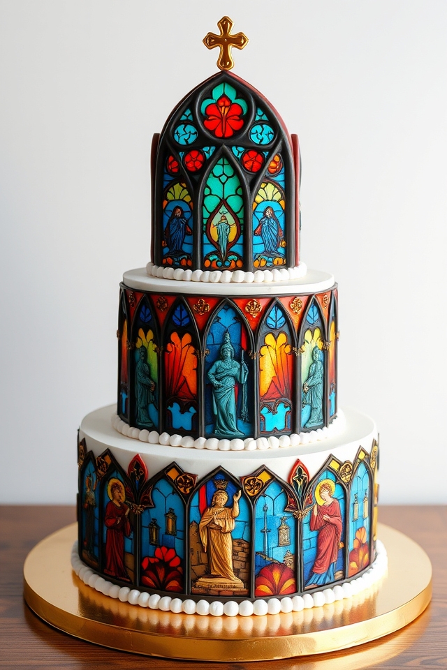 stained glass artistry cake