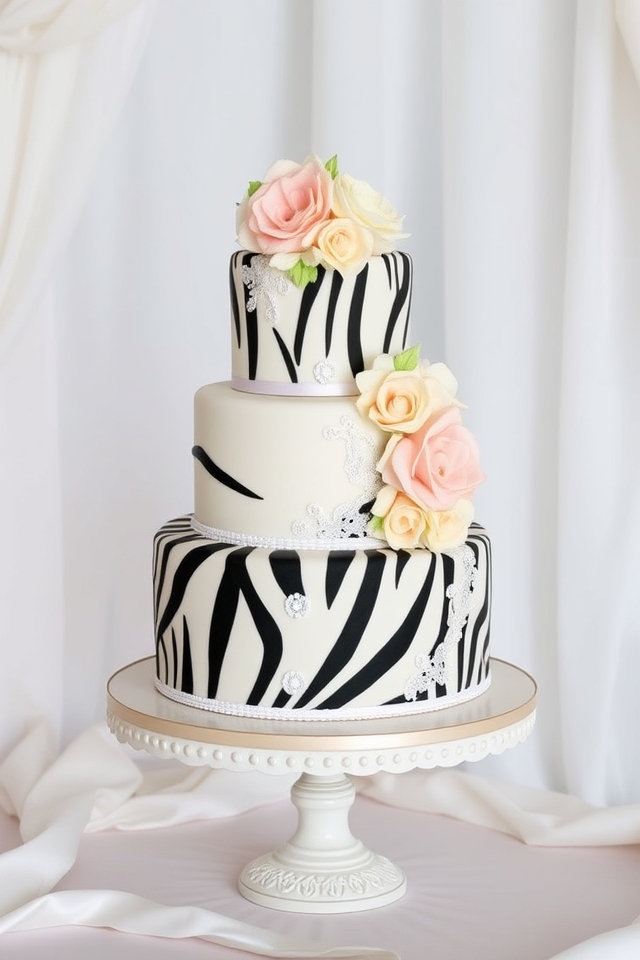 striking elegant zebra cake