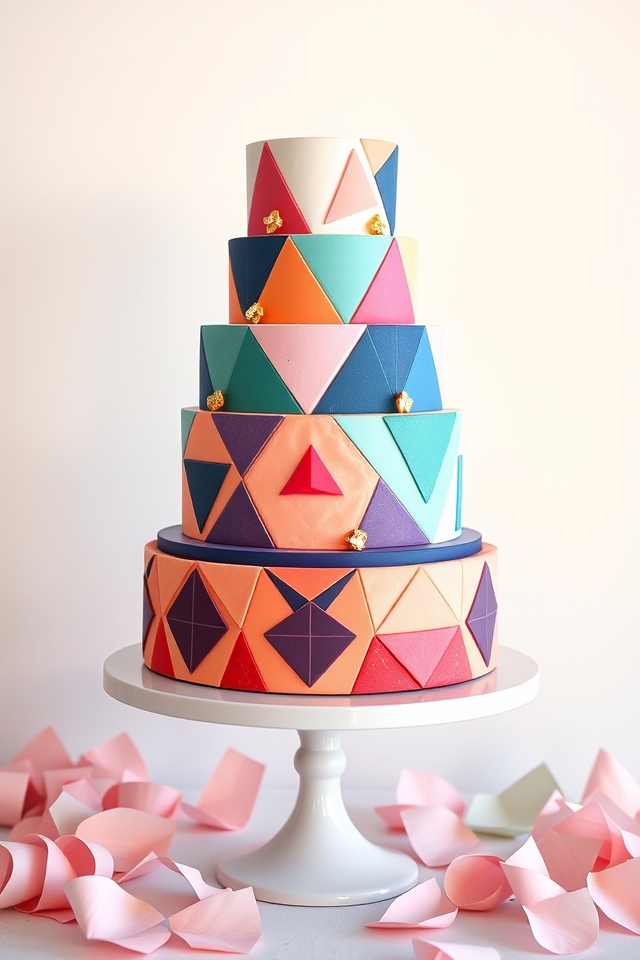 stunning geometric cake design