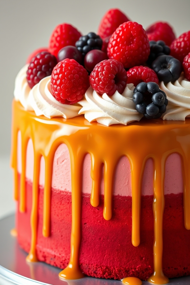 stunning red caramel cake