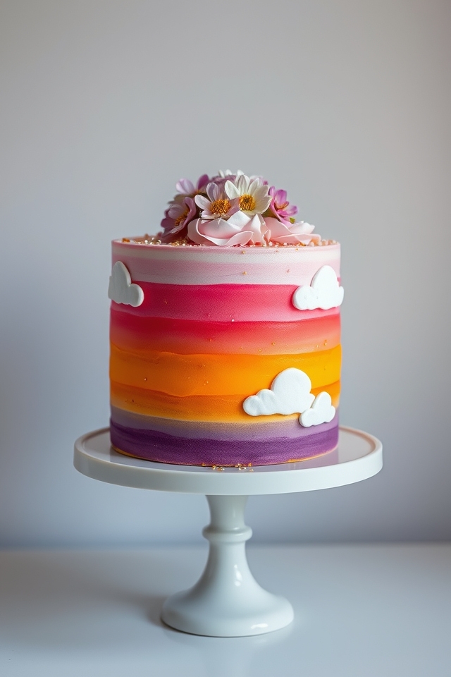 sunset inspired dreamy cake