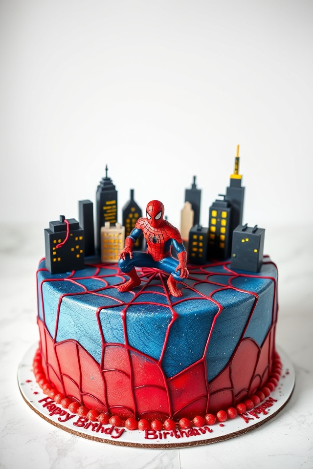 superhero city skyline cake