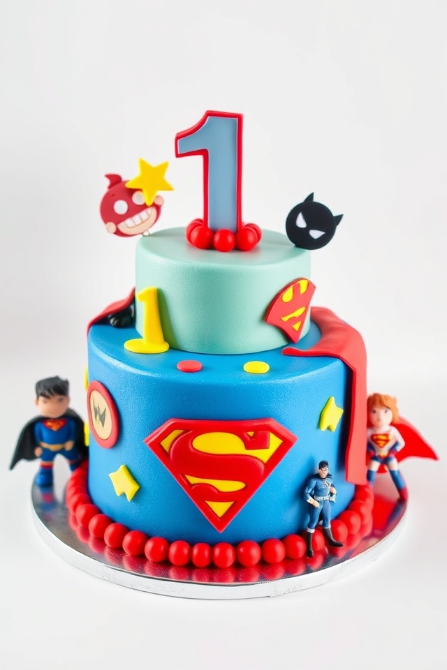 superhero themed birthday cake