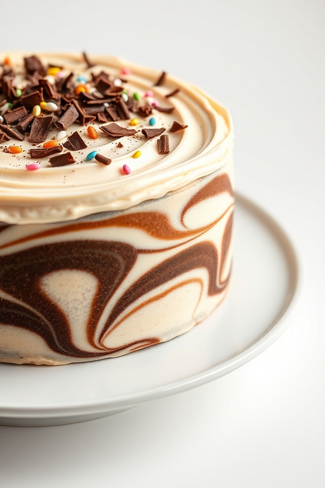 swirled chocolate vanilla cake