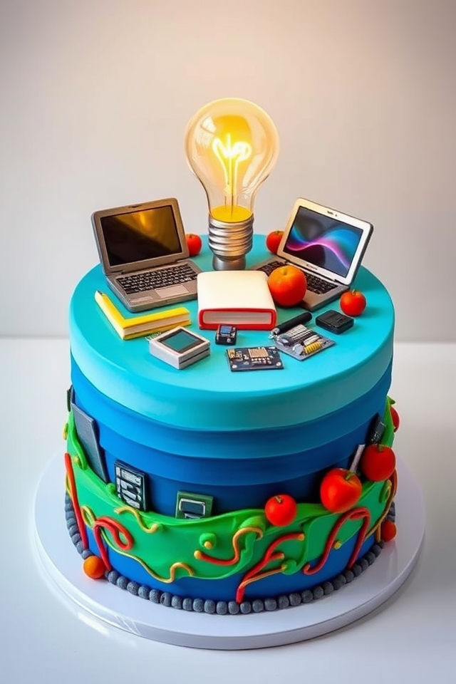 tech inspired educator celebration cake