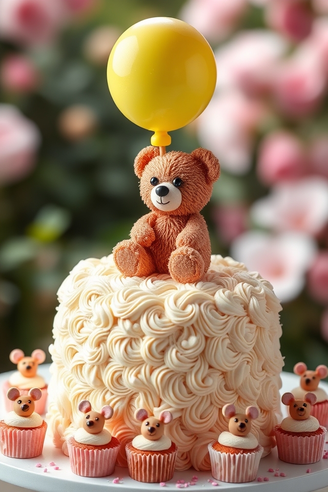teddy bear balloon cake