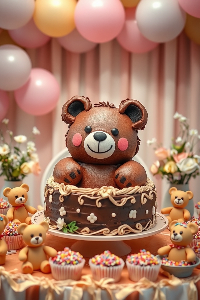teddy bear birthday cake