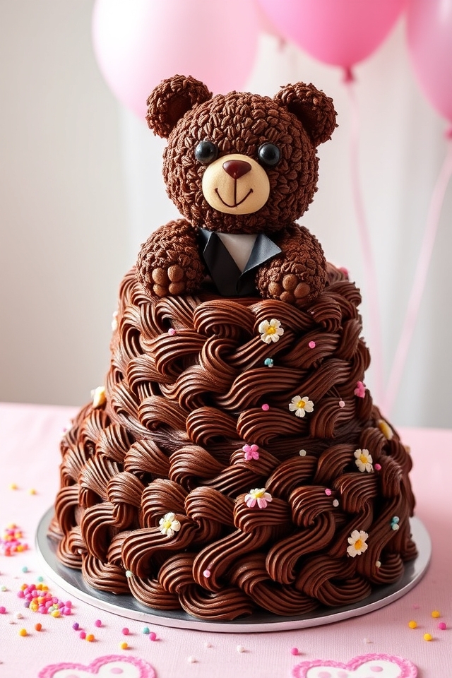 teddy bear chocolate cake