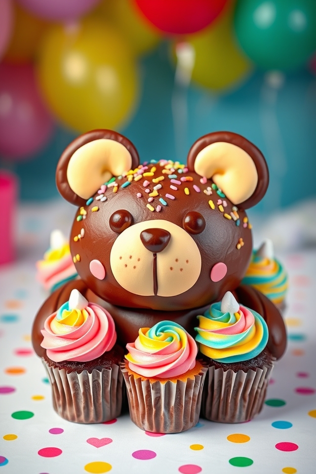 teddy bear cupcake cake