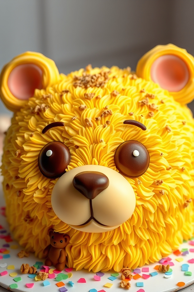 teddy bear face cake
