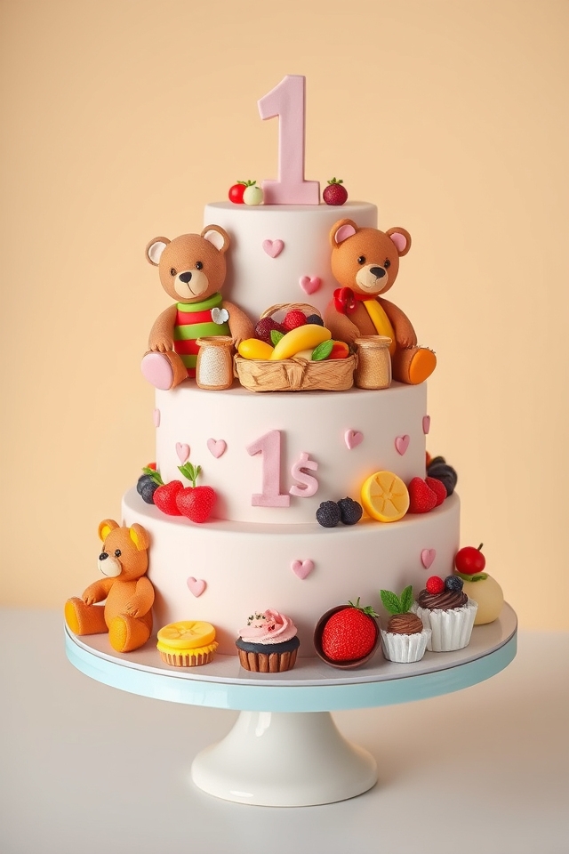 teddy bear themed cake
