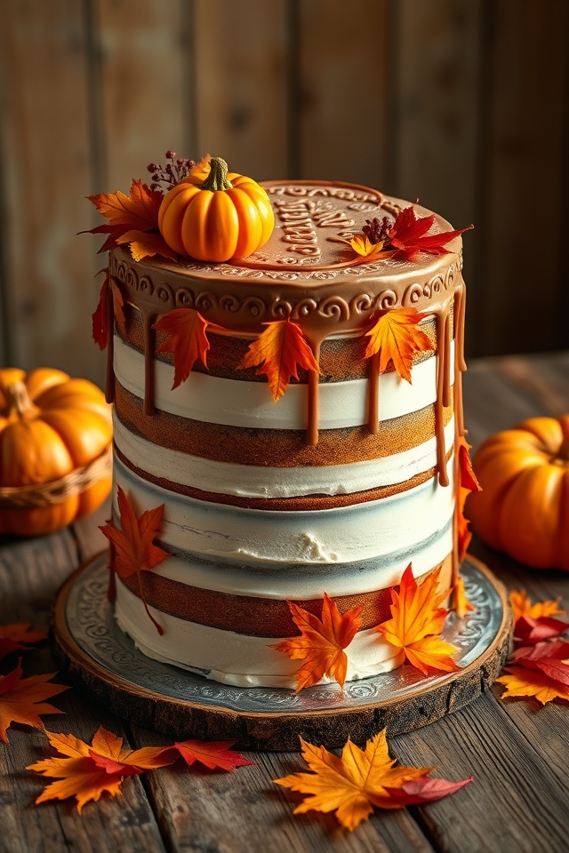 thanksgiving themed layered cake