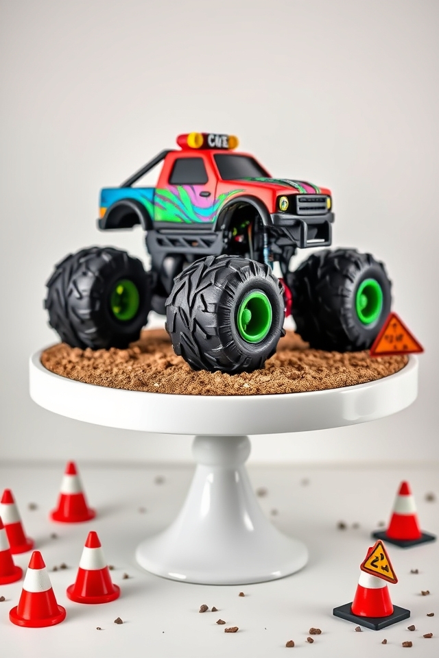 thrilling monster truck cake