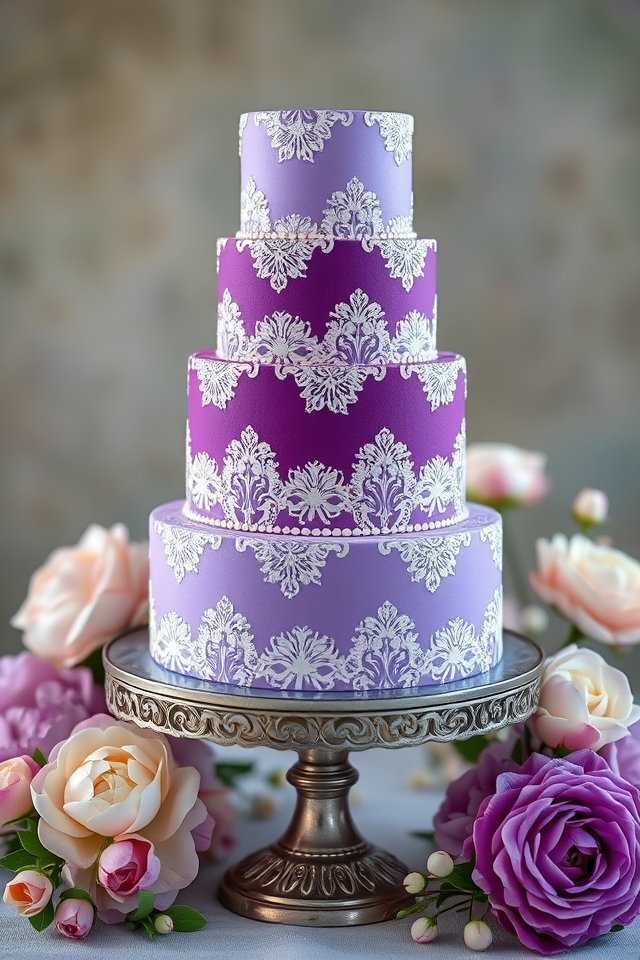 timeless elegant lace cake