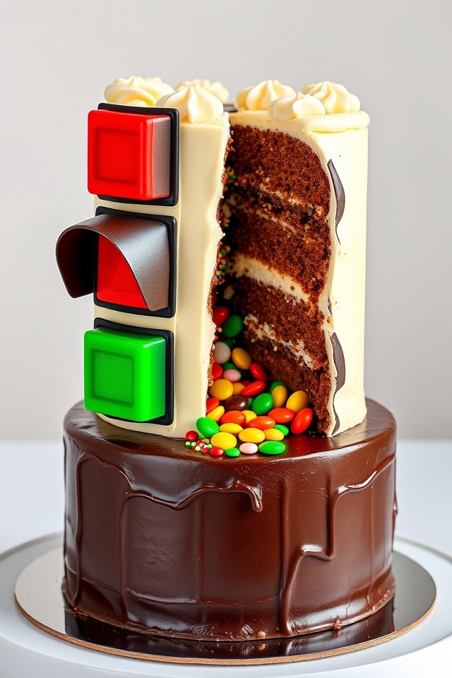 traffic light birthday cake