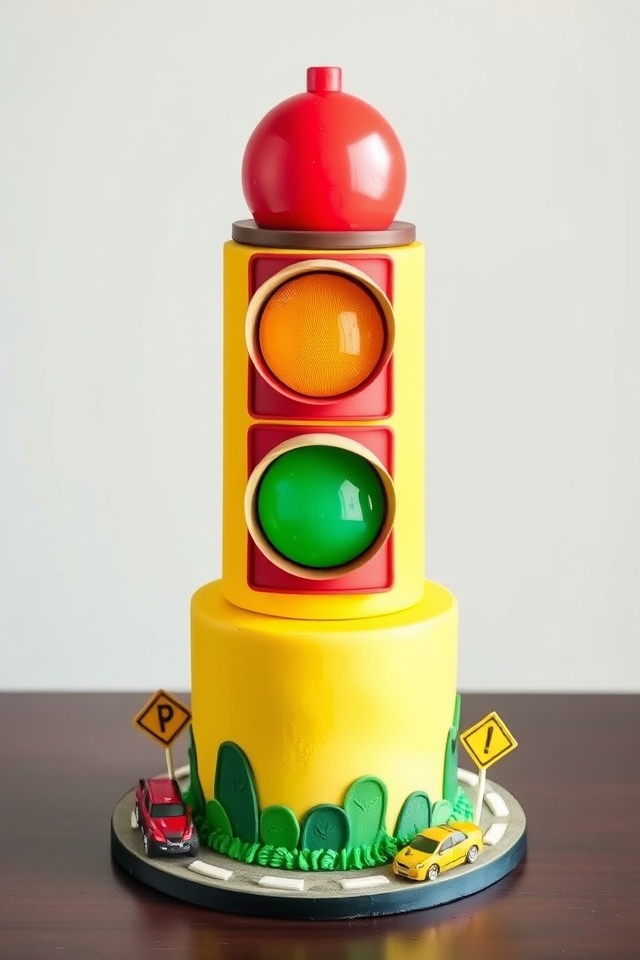 traffic light themed cake