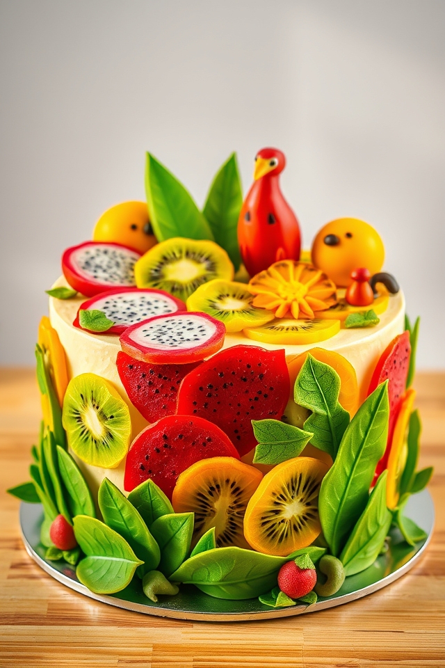 tropical animal themed cake