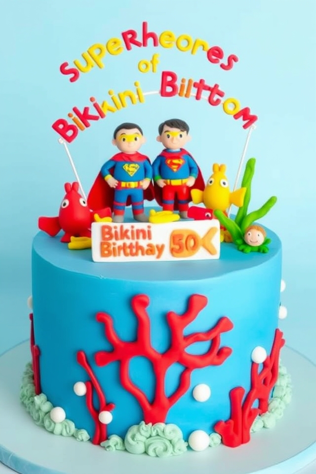 underwater superhero cake design