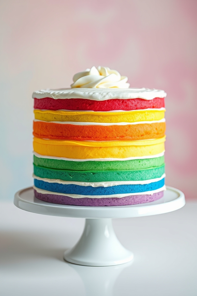 vibrant colorful layer cake