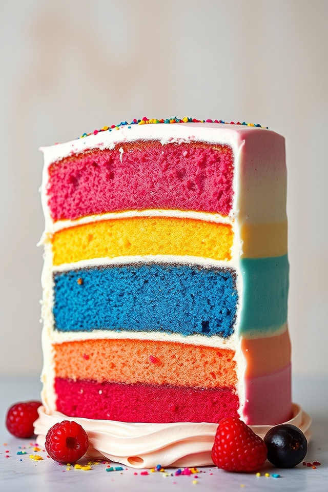 vibrant colorful layered cake