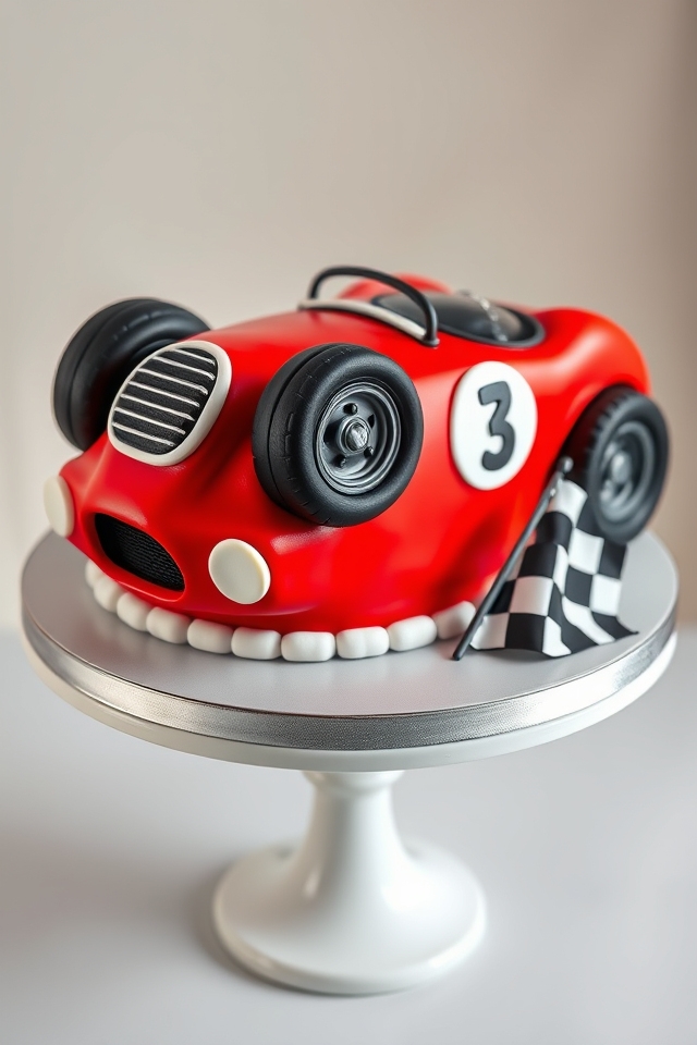 vibrant lightning mcqueen cake