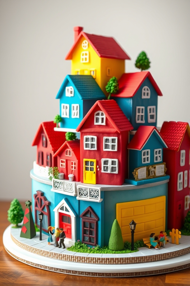 vibrant neighborhood block cake