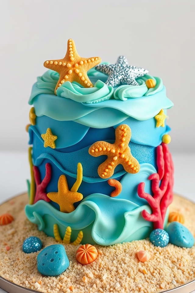 vibrant ocean themed cake design