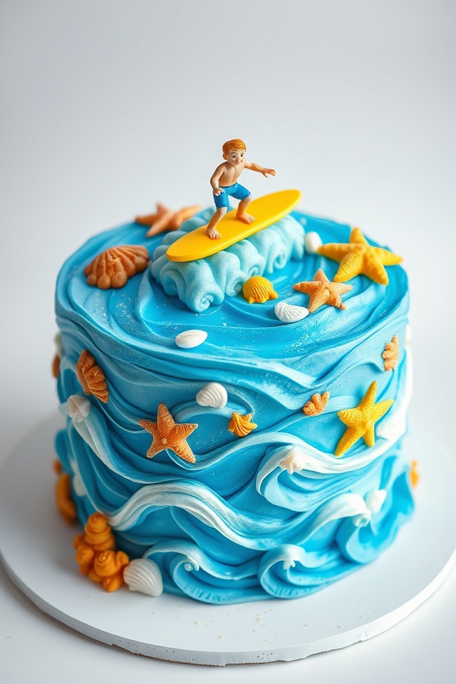 vibrant ocean themed cake