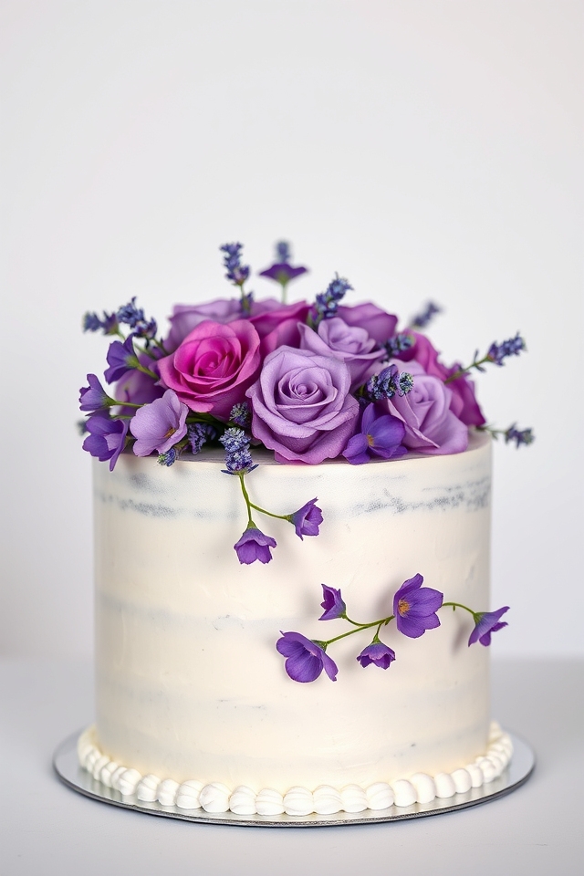 vibrant purple cake decoration