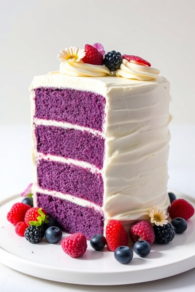 vibrant purple velvet cake