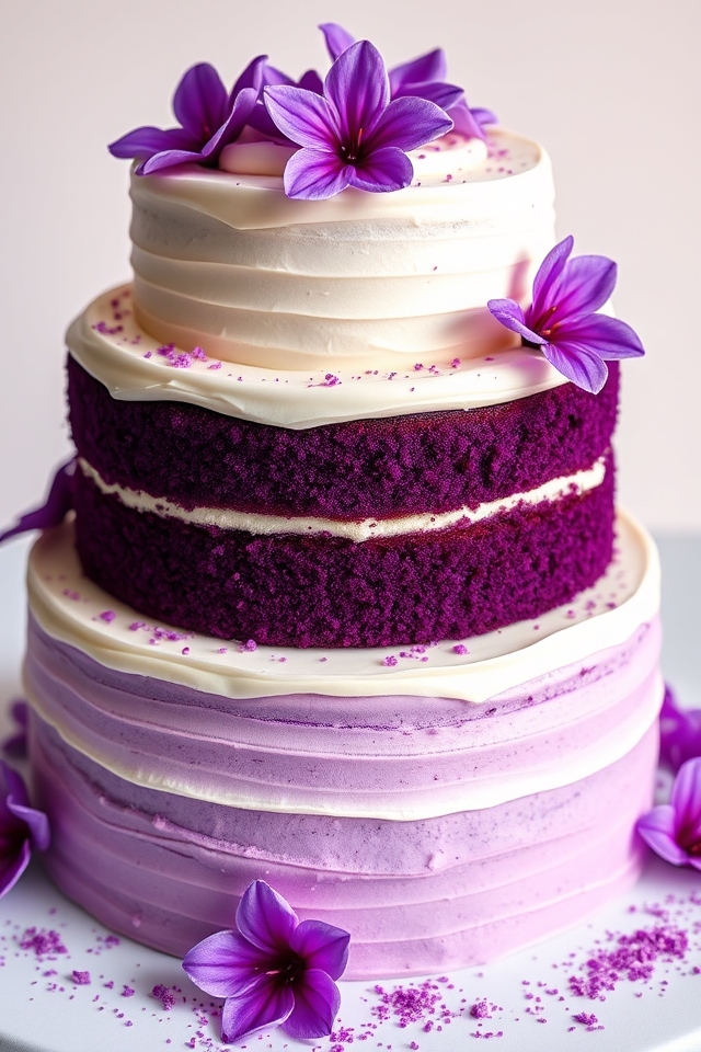 vibrant purple velvet cake