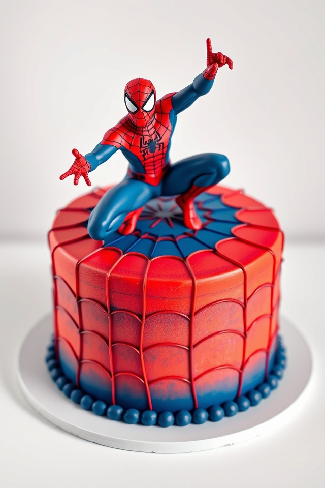 vibrant spider man cake design