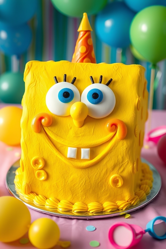 vibrant spongebob birthday cake