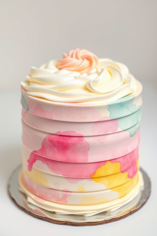 vibrant watercolor cake design