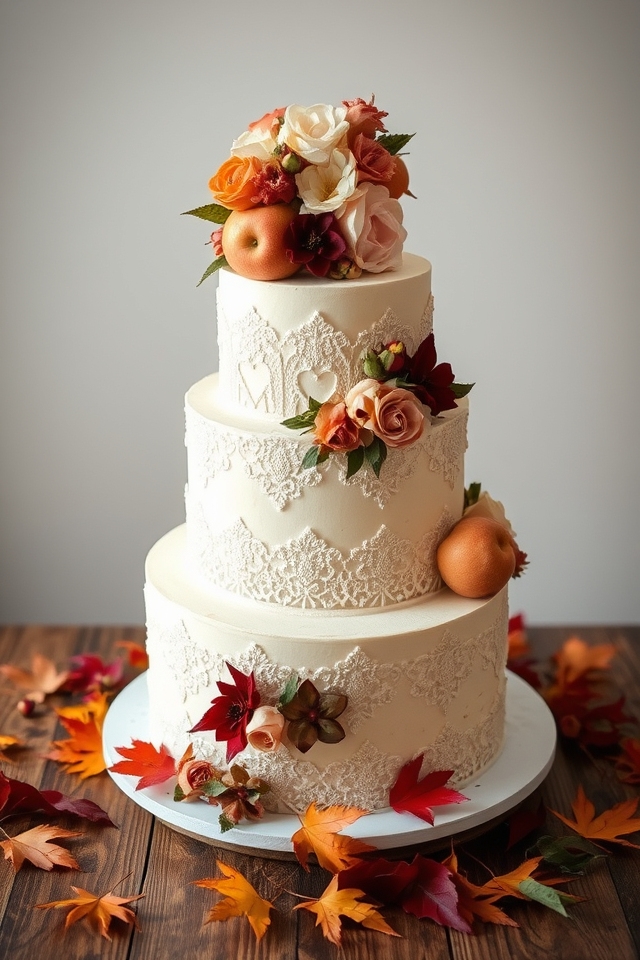 vintage floral autumn cake