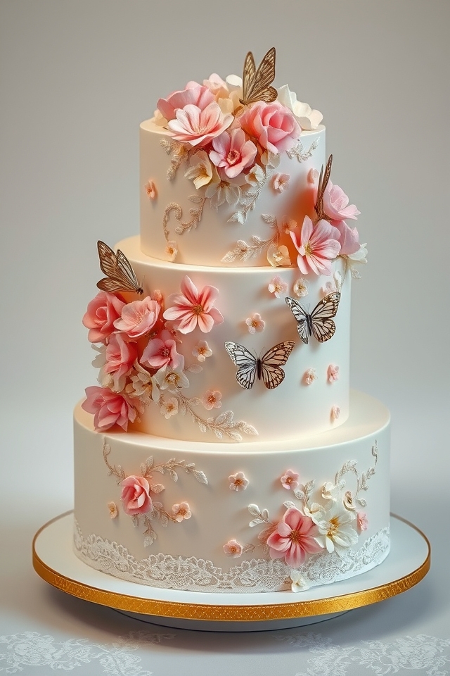 vintage floral butterfly elegance