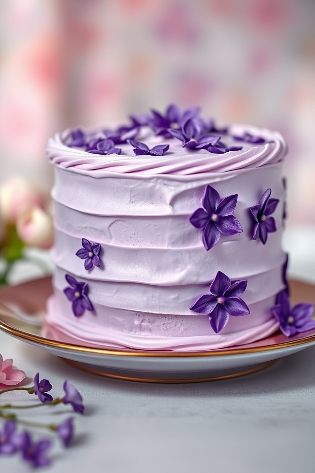 violet flavored elegant dessert