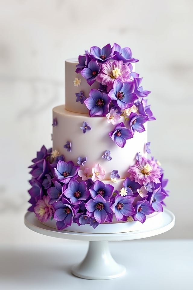 violet floral buttercream elegance