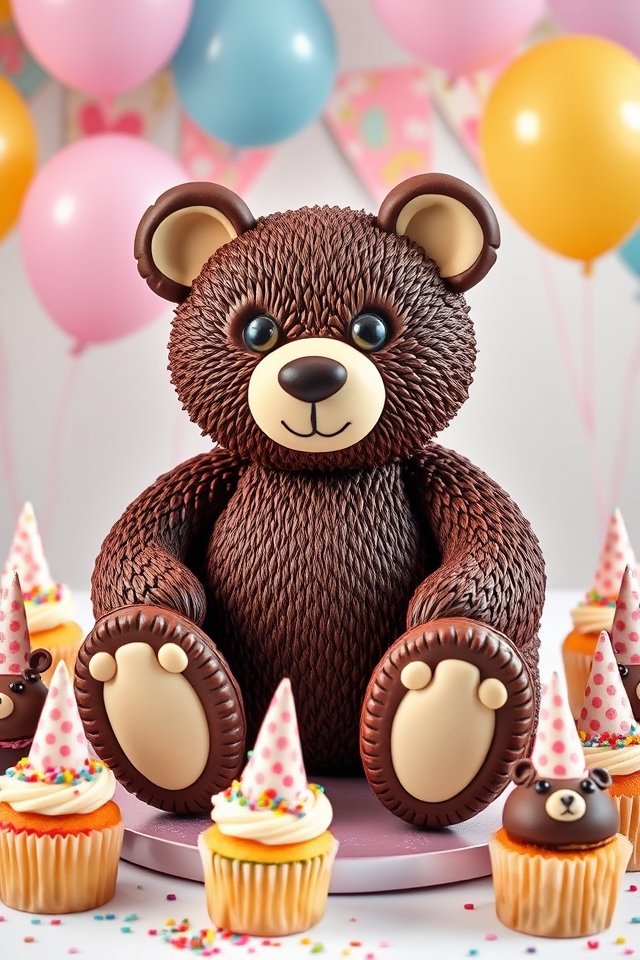 whimsical 3d bear cake