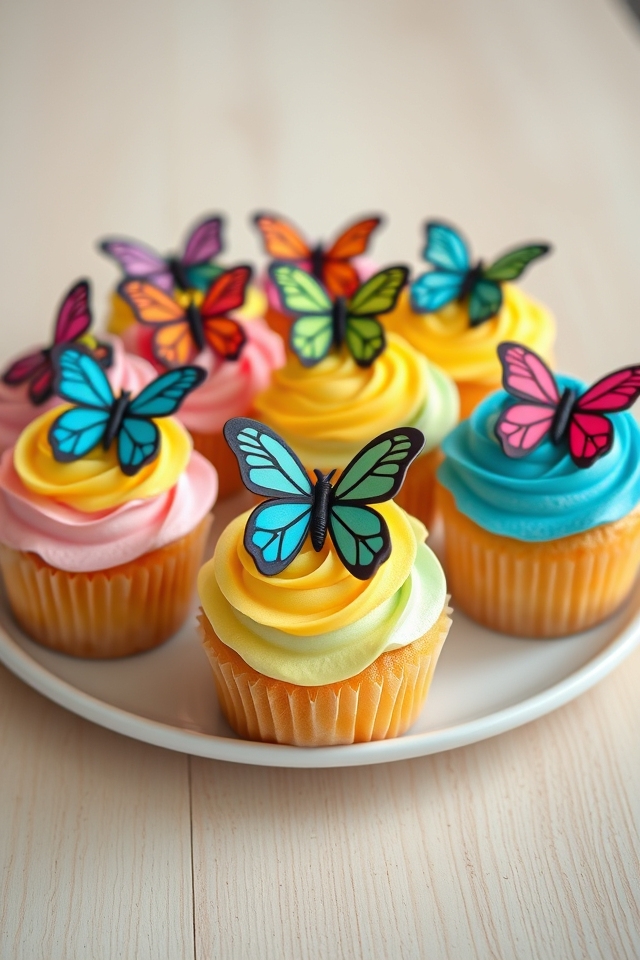 whimsical butterfly mini cupcakes