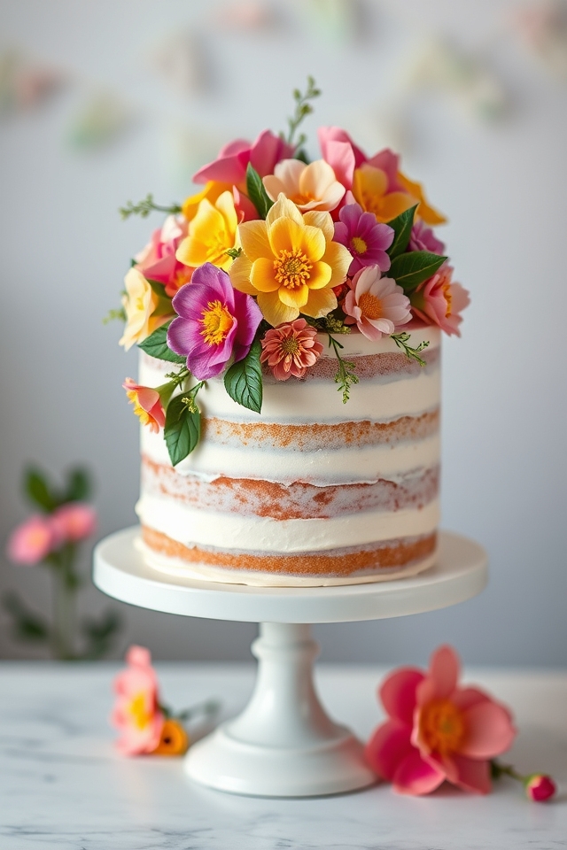 whimsical edible flower cake