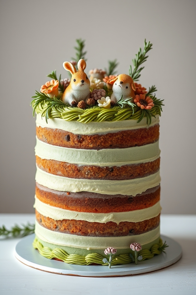whimsical forest themed birthday cake