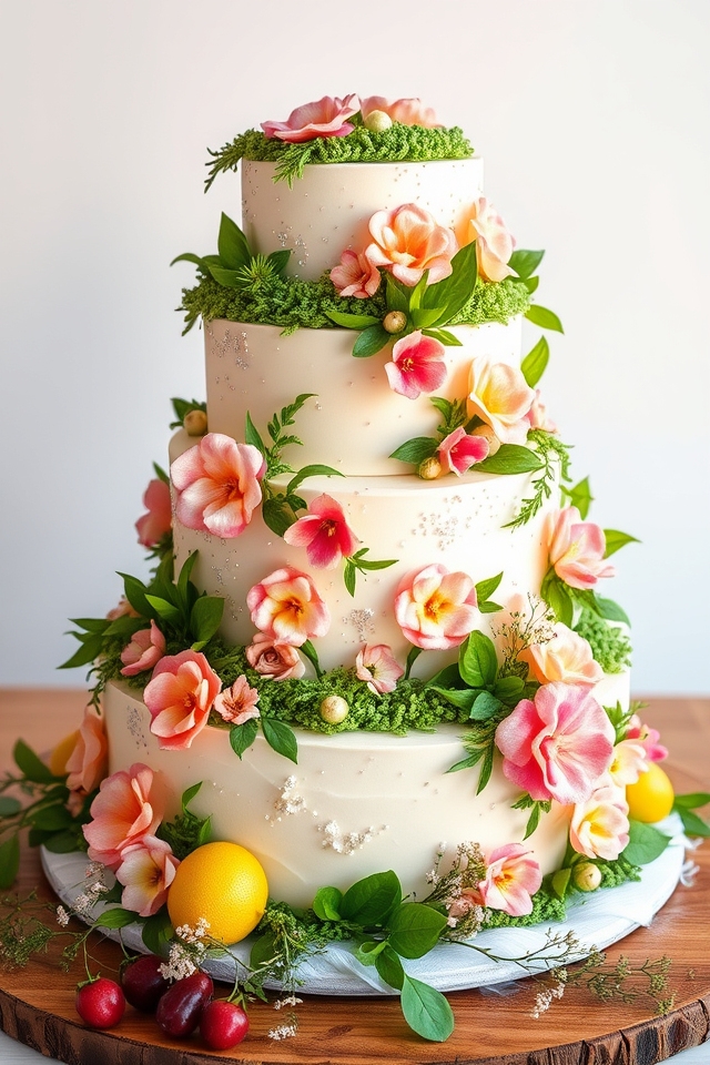 whimsical garden party cake