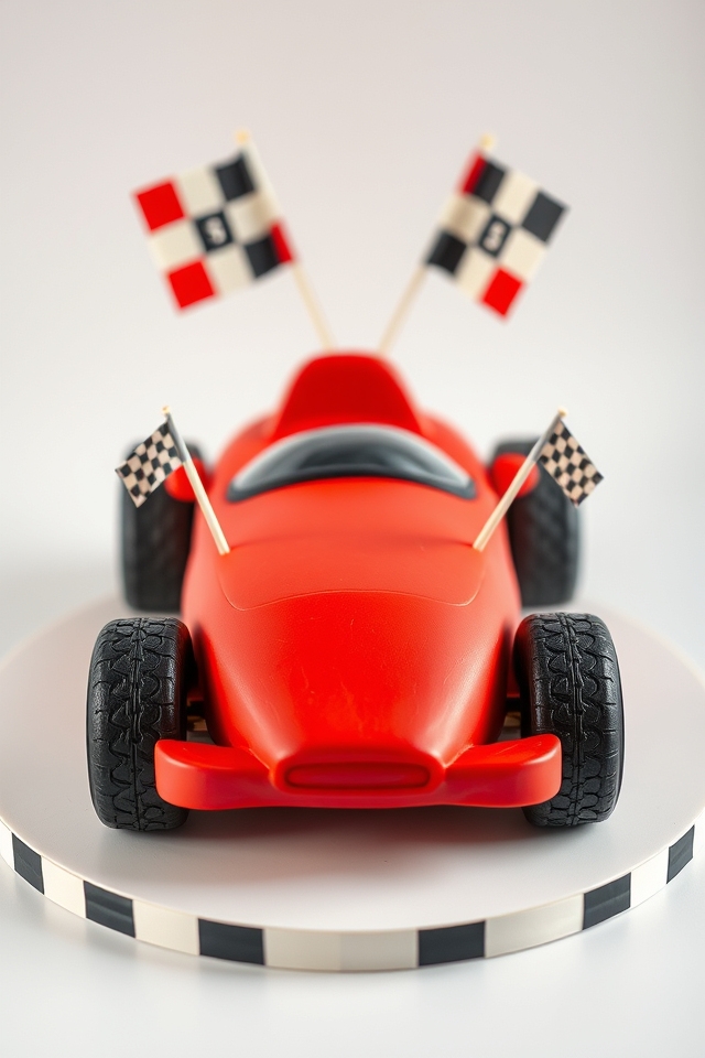whimsical lightning mcqueen cake