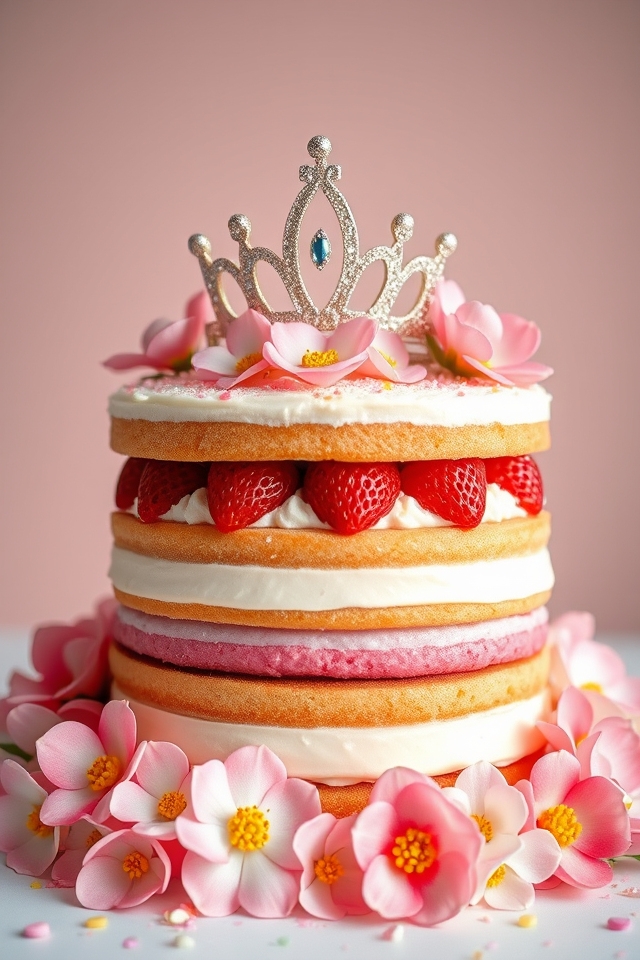 whimsical pastel floral cake