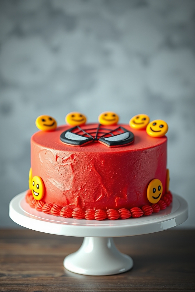whimsical spider man themed cake