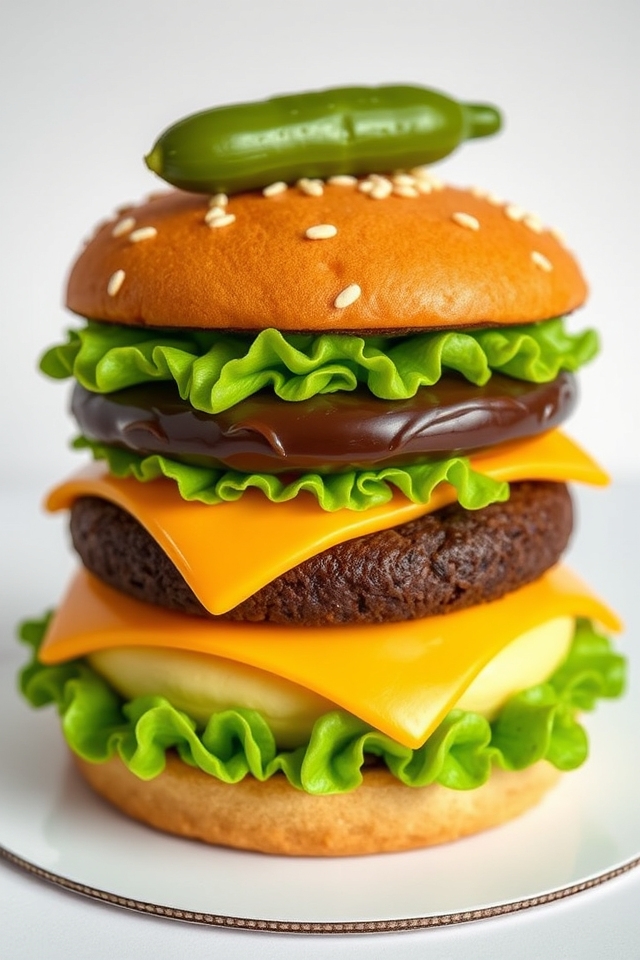 whimsical spongebob burger cake