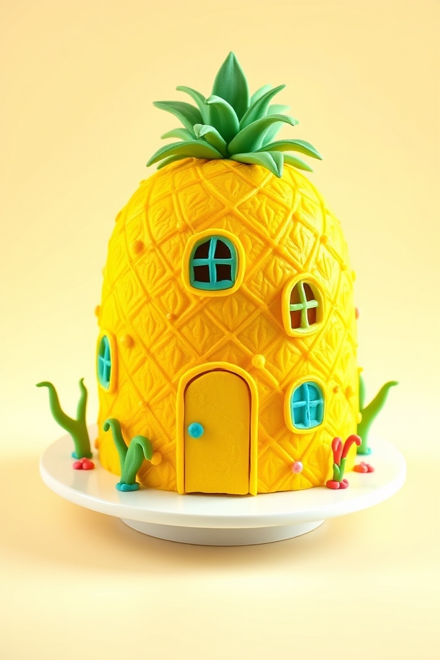 whimsical spongebob pineapple cake